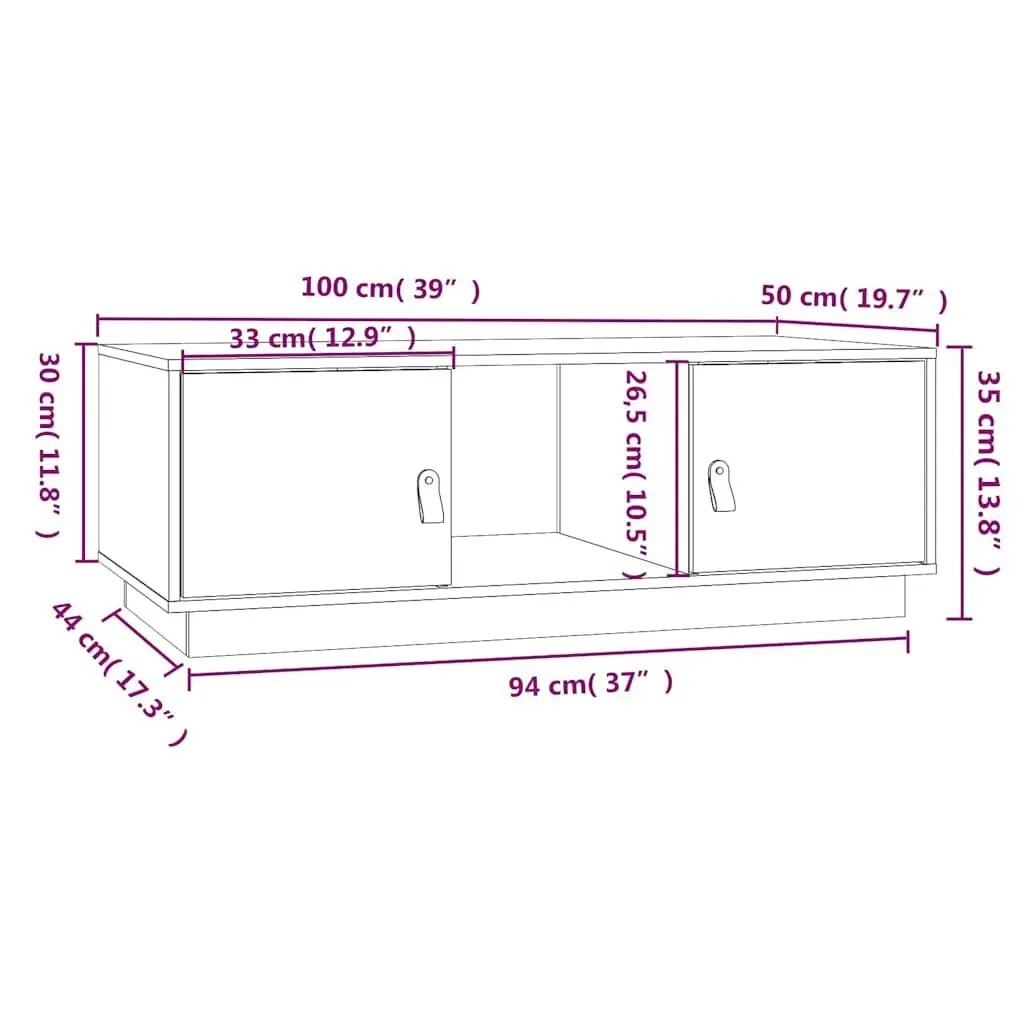 Coffee Table Storage Compartments 100x50x35 cm Brown