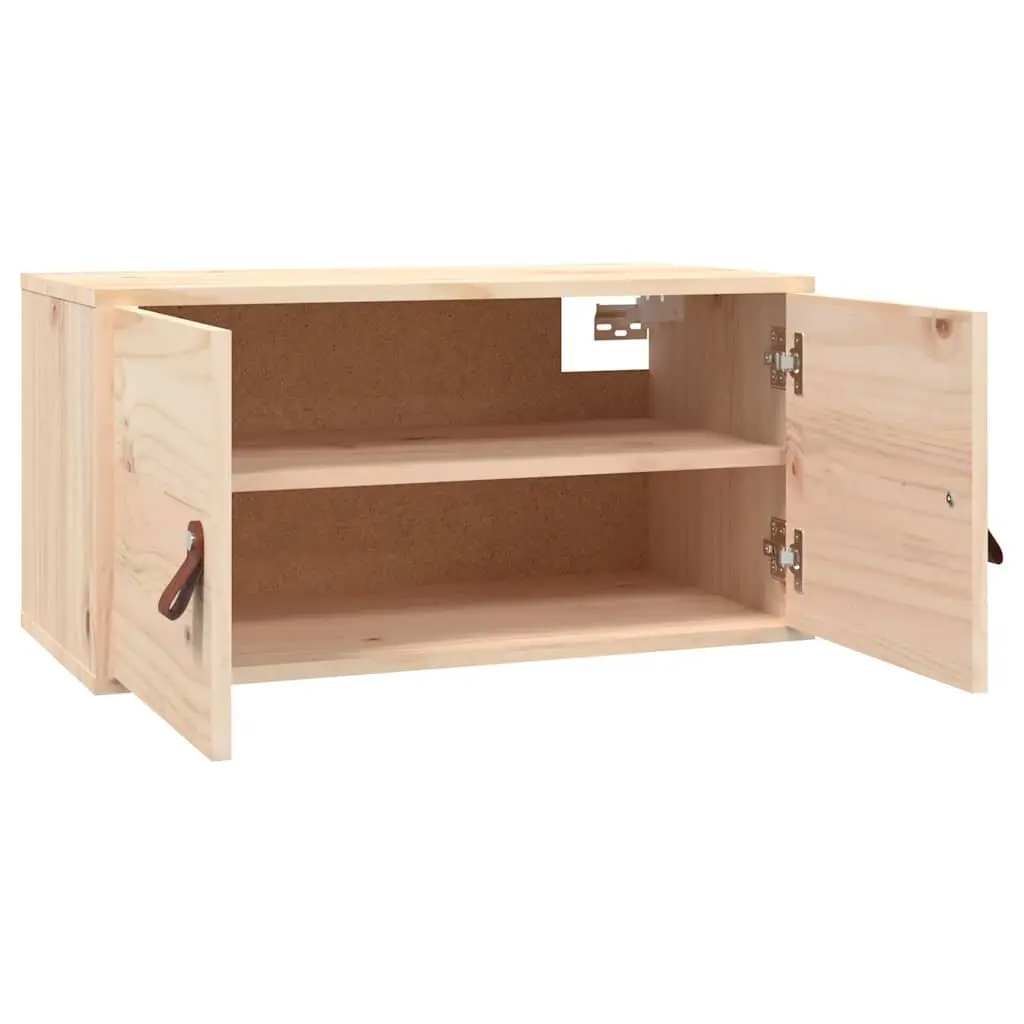 Wall Cabinets 2 pcs 60x30x30 cm Solid Pine Wood Storage Shelves Brown