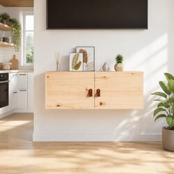 Wall Cabinet 80x30x30 cm Brown Solid Pine Wood Storage Hanging Shelf Organizer