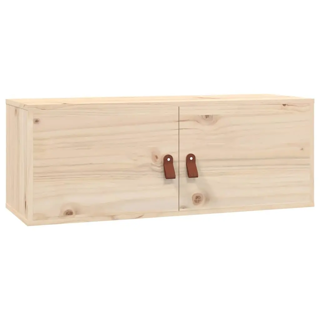 Solid Pine Wall Cabinet 80x30x30 cm in Brown
