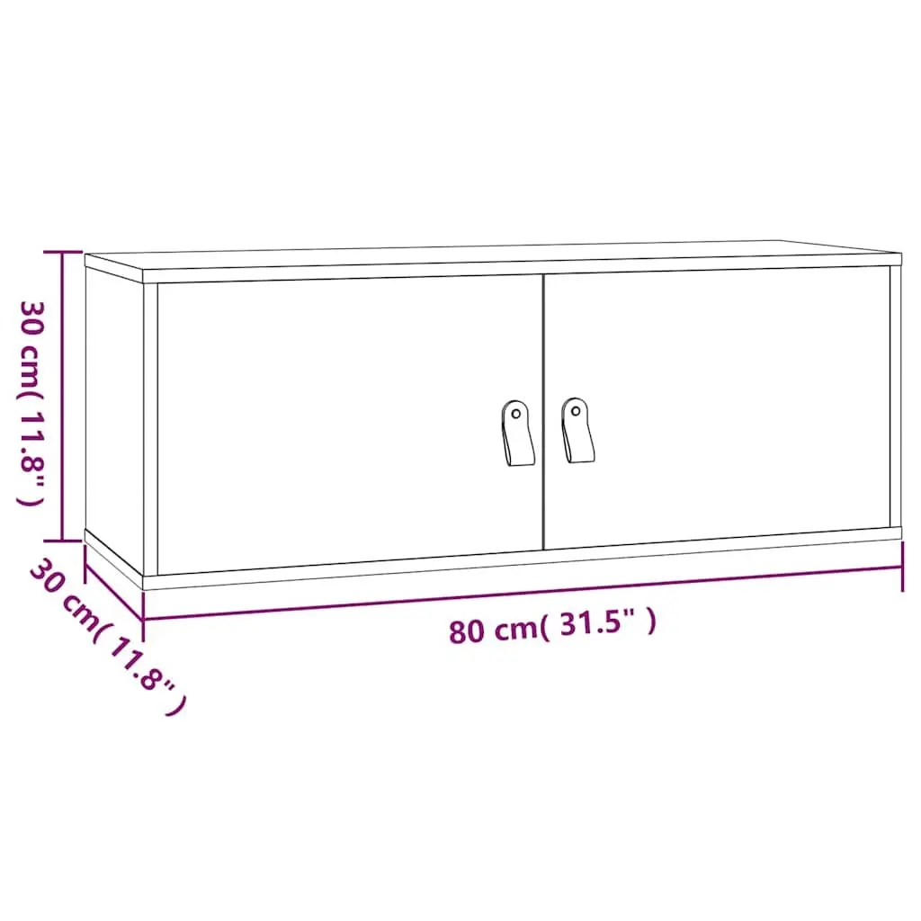 Solid Pine Wall Cabinet 80x30x30 cm in Brown