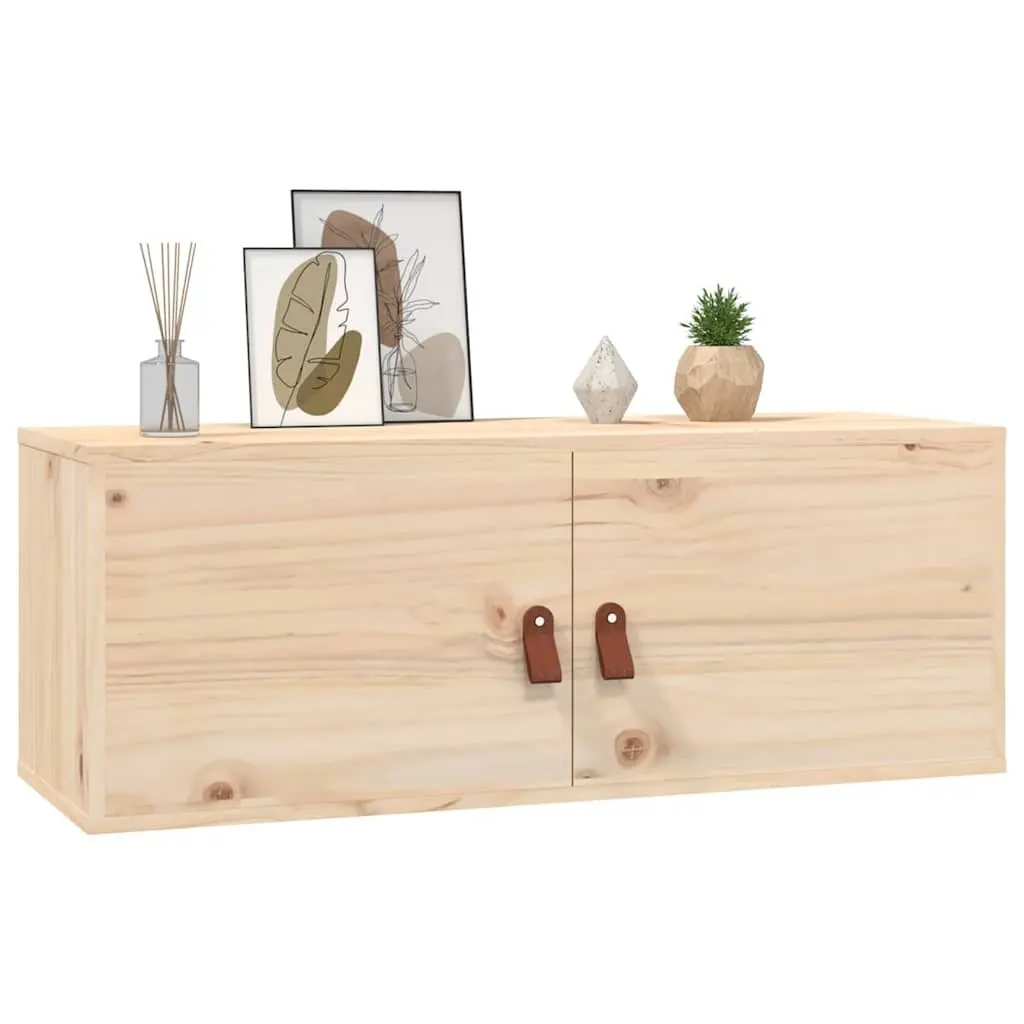 Solid Pine Wall Cabinet 80x30x30 cm in Brown