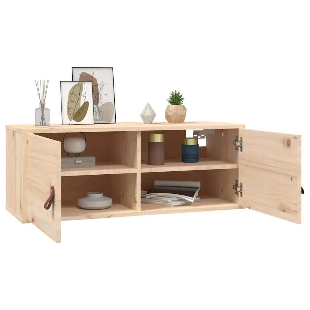 Solid Pine Wall Cabinet 80x30x30 cm in Brown