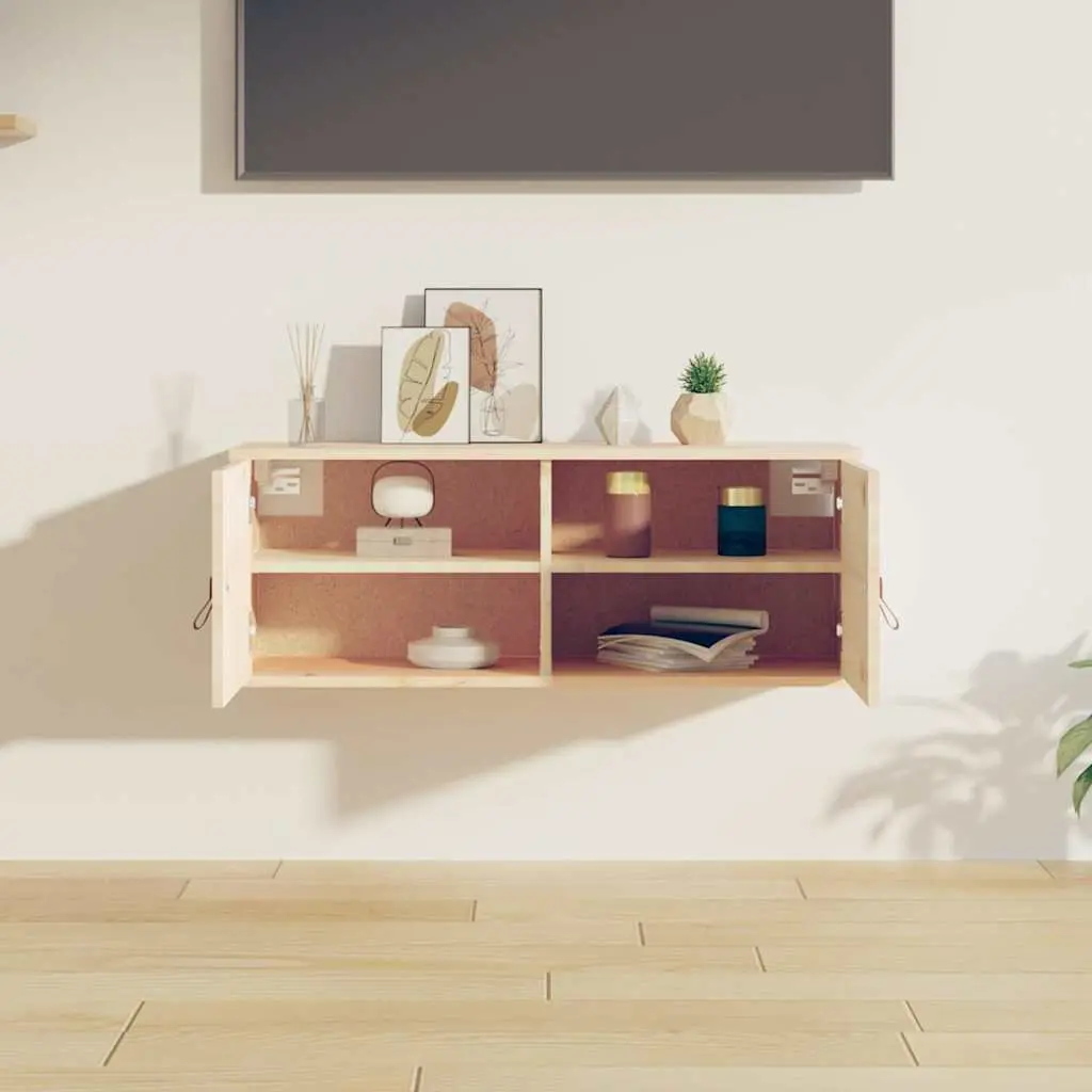 Solid Pine Wall Cabinet 80x30x30 cm in Brown
