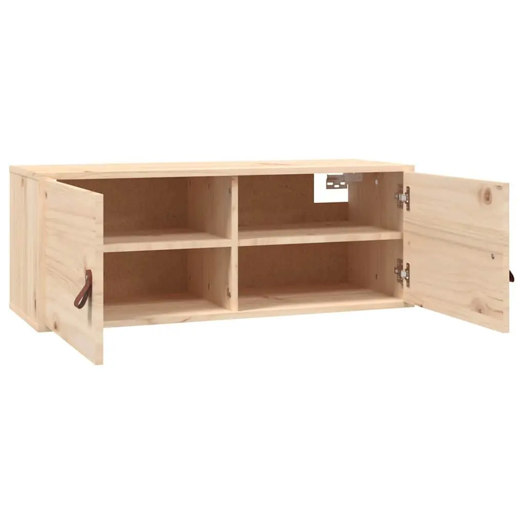 Solid Pine Wall Cabinet 80x30x30 cm in Brown