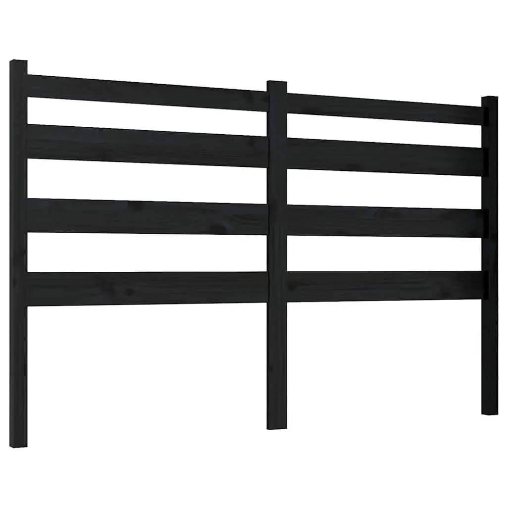 Black Pine Bed Headboard 156cm Slatted Style