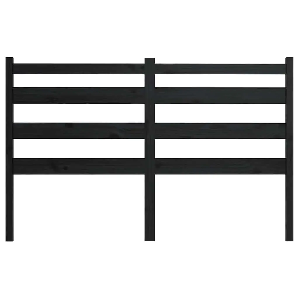 Black Pine Bed Headboard 156cm Slatted Style
