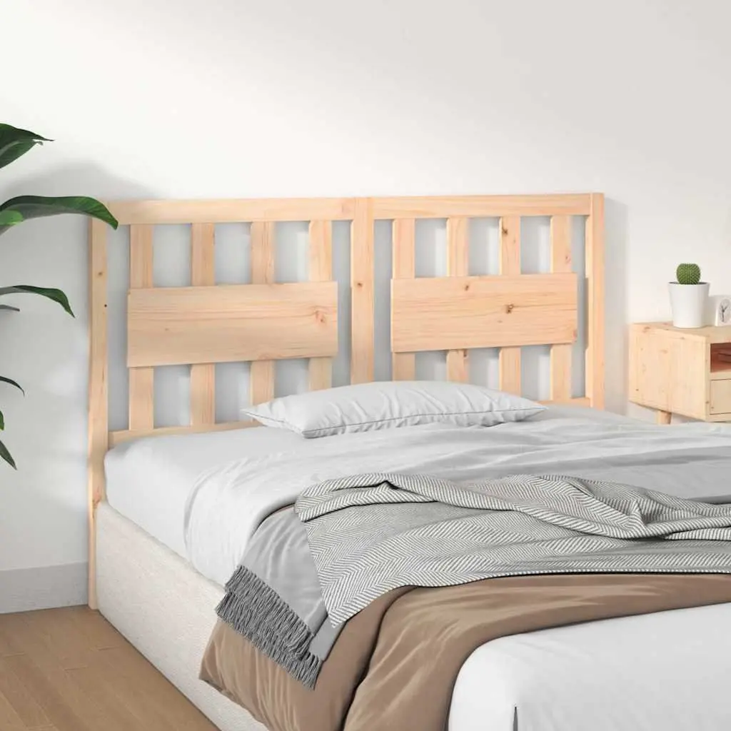 Wooden Bed Headboard Back Support 140.5 cm Brown Solid Pine Wood Rustic Bedroom Furniture