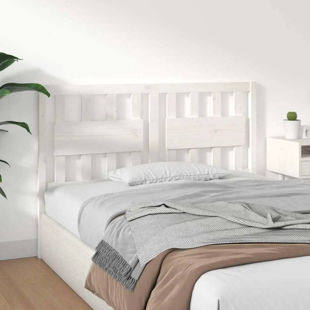 Bed Headboard White 140.5cm Solid Pine Wood Bedroom Furniture Rustic Design