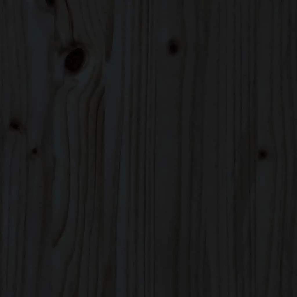 Bed Headboard Black 156cm Solid Pine Wood Slatted Design Bedroom Furniture
