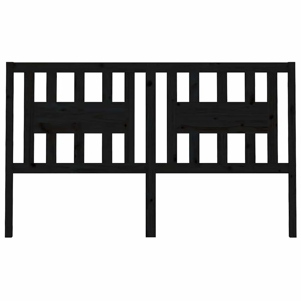 Black Headboard Made of Solid Pine