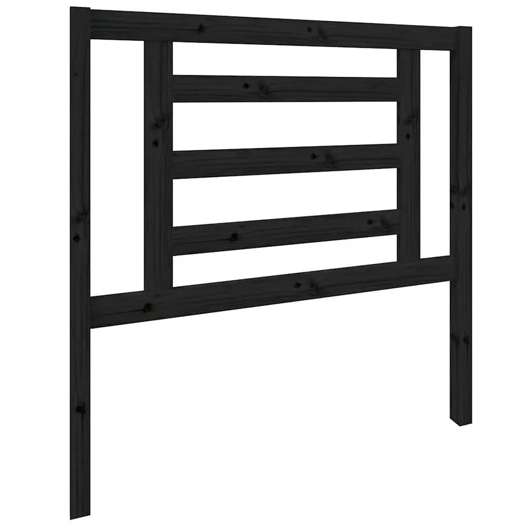 Bed Headboard Black 96 cm Solid Wood Pine Slatted Modern Bedroom Furniture