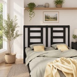 Quality Black Solid Wood Headboard - 141 cm