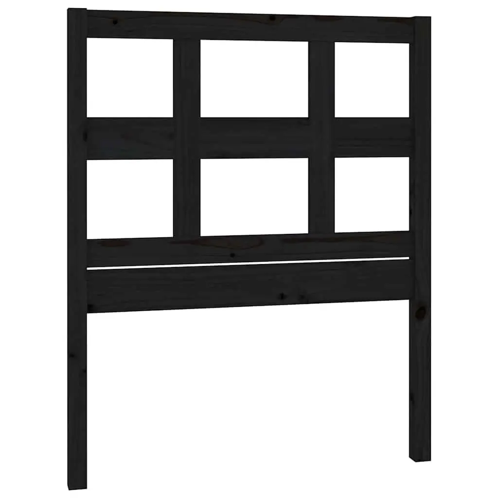 Bed Headboard Rustic Black 95.5cm Solid Pine Wood Bedroom Furniture Backrest