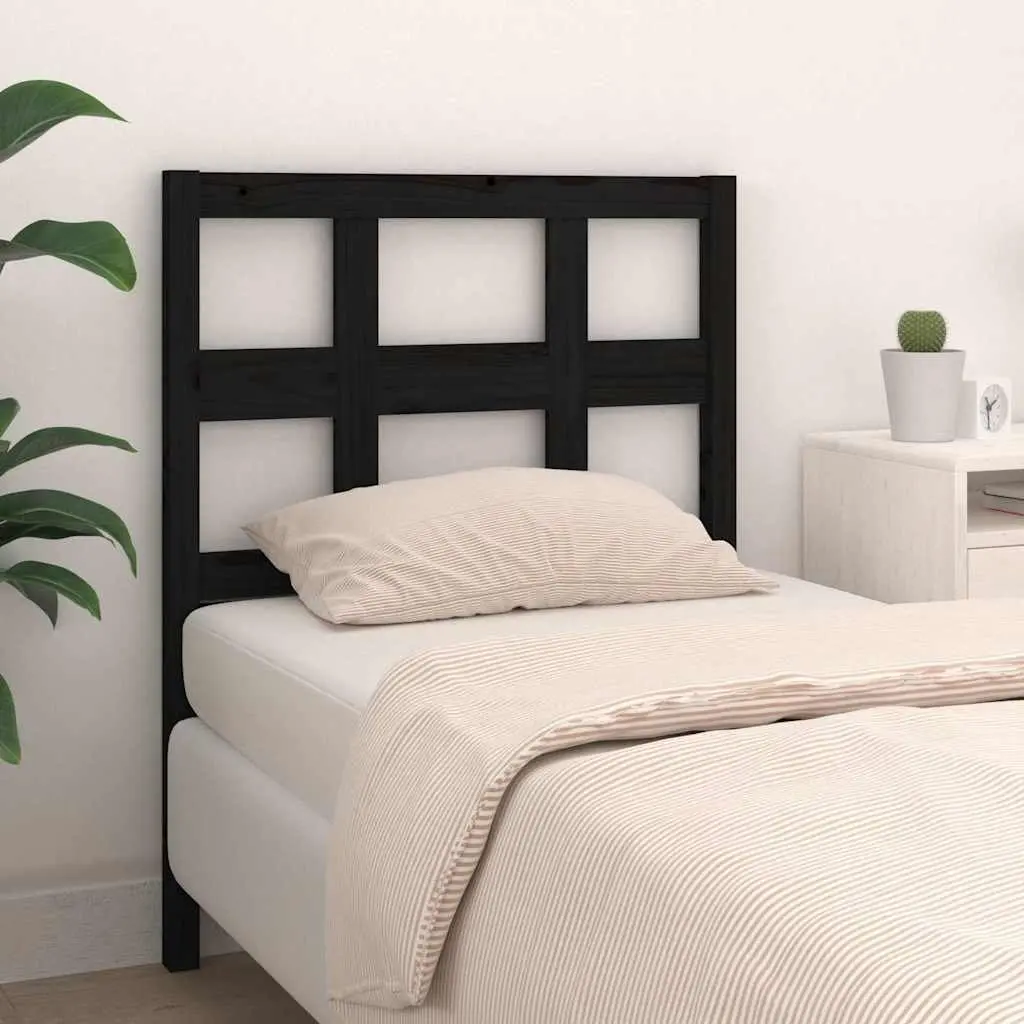 Bed Headboard Rustic Black 95.5cm Solid Pine Wood Bedroom Furniture Backrest