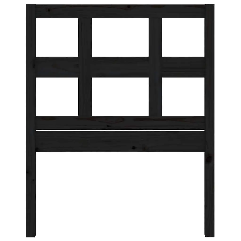 Bed Headboard Rustic Black 95.5cm Solid Pine Wood Bedroom Furniture Backrest