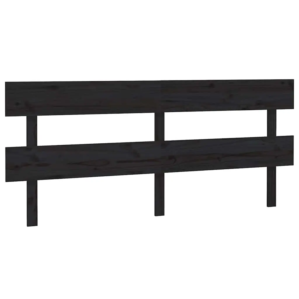 Bed Headboard Black 184cm Solid Wood Pine Bedroom Furniture Back Support