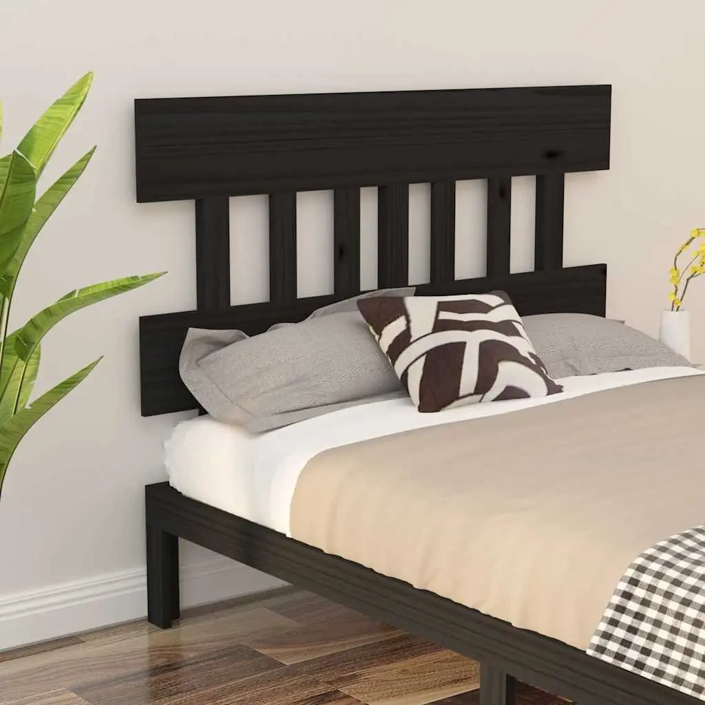 Black Bed Headboard 138.5 cm Solid Pine Wood