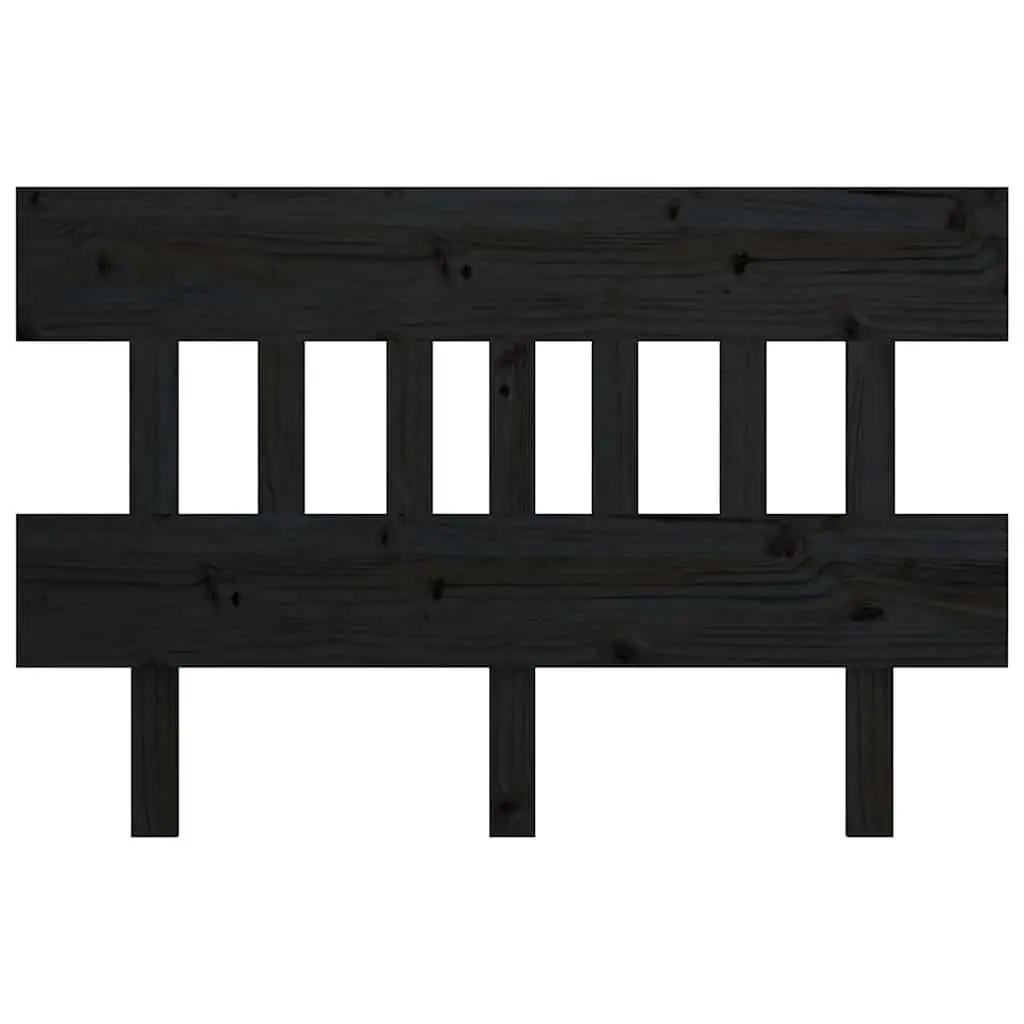 Black Bed Headboard 138.5 cm Solid Pine Wood