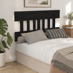 Comfortable Black Bed Headboard, Solid Pine Wood 183.5 cm