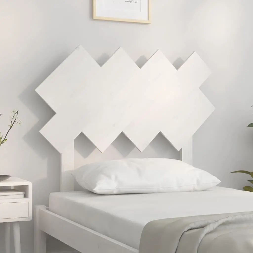 Bed Headboard White 92cm Single Solid Pine Wood Bedroom Furniture