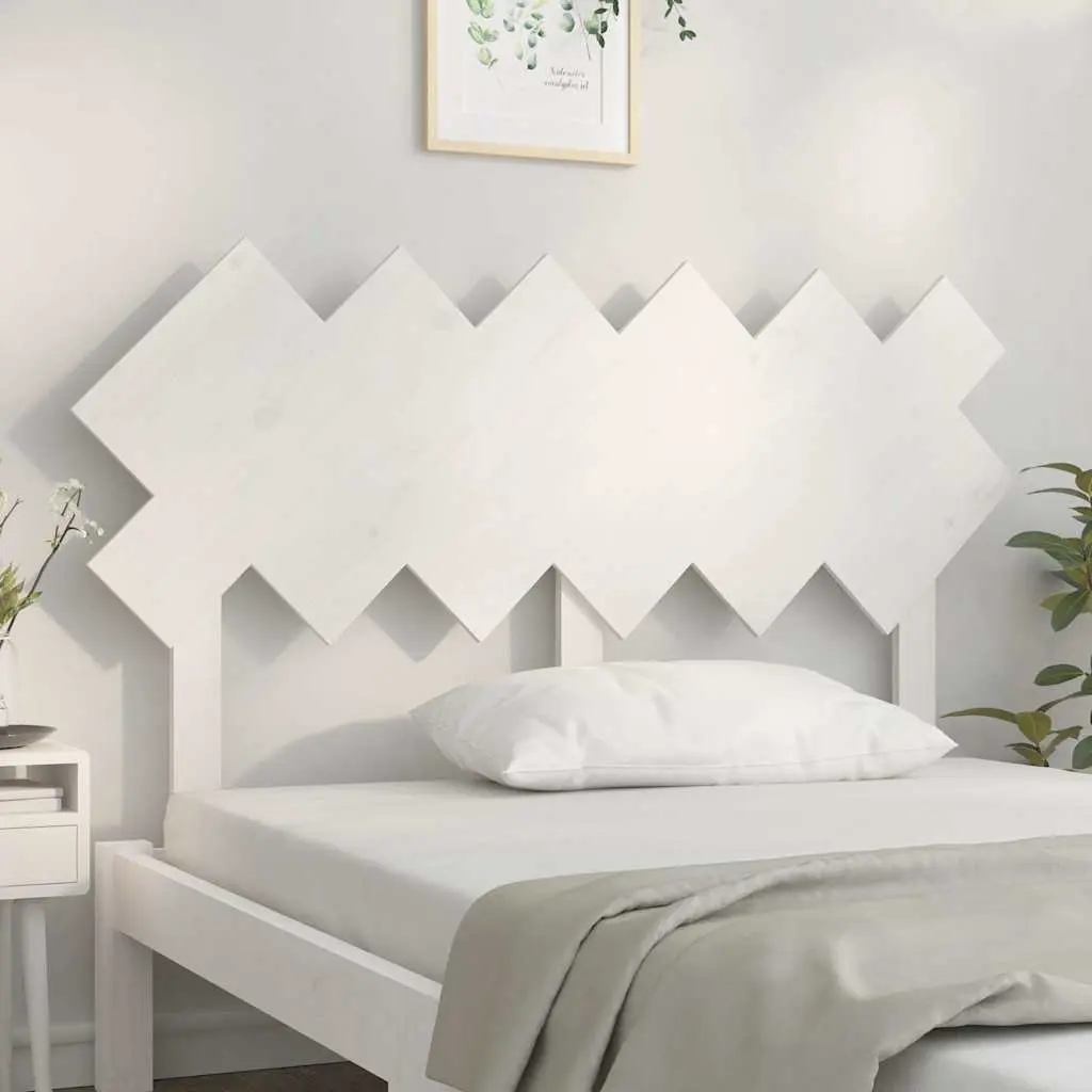 Bed Headboard White 132 cm Solid Pine Wood Bedroom Furniture