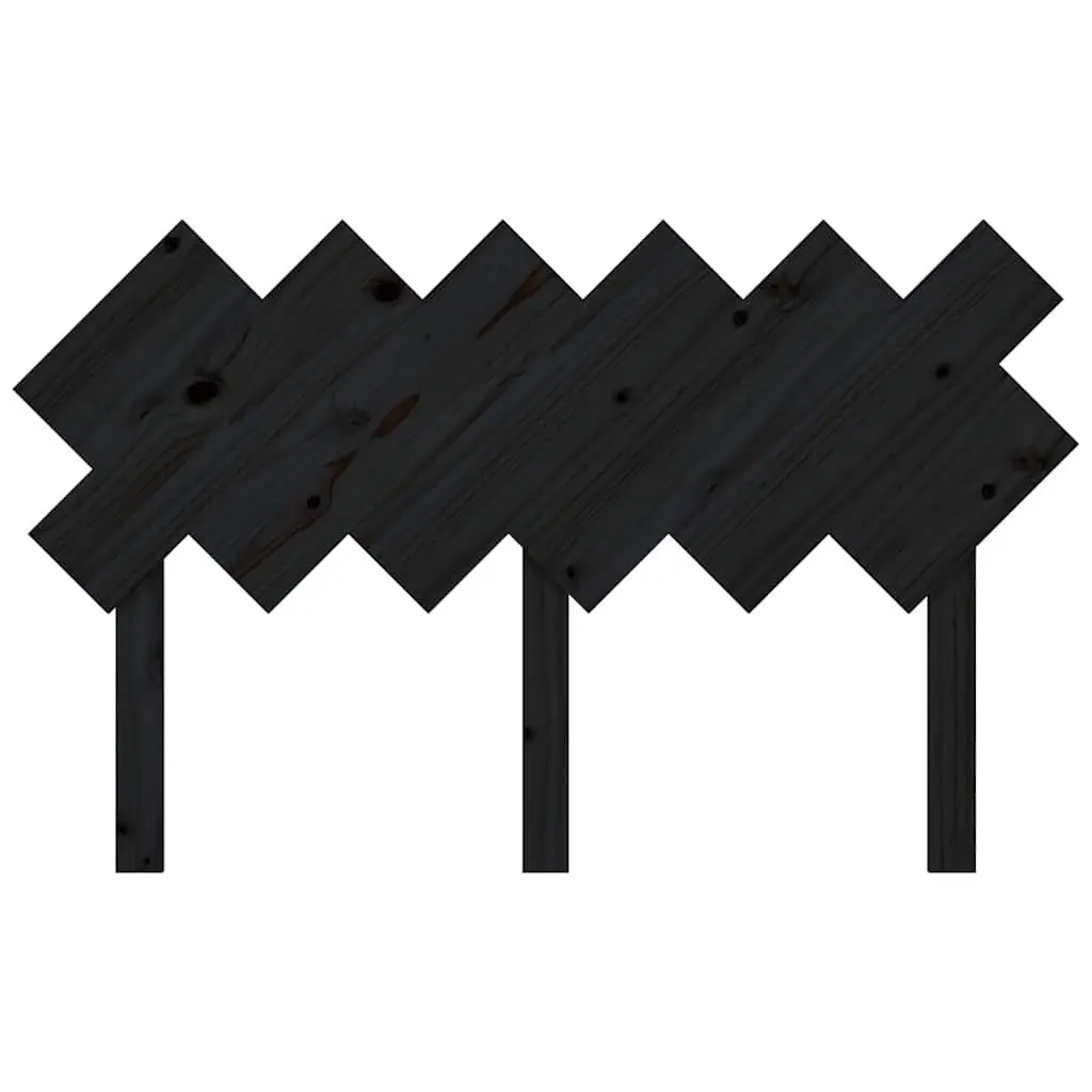Bed Headboard Black 132cm Solid Wood Pine Rustic Bedroom Furniture