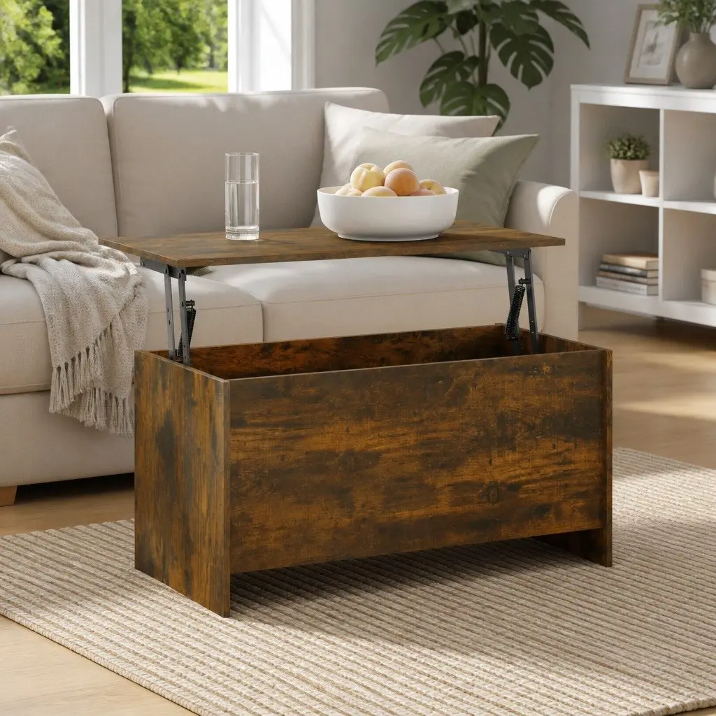 Coffee Table Lift Top Storage Compartment Modern 102 x 55.5 x 52.5 cm Brown