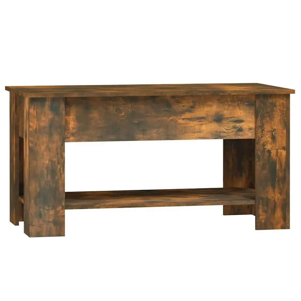 Coffee Table Lift-Top Design Smoked Oak Storage Hidden Compartment Living Room