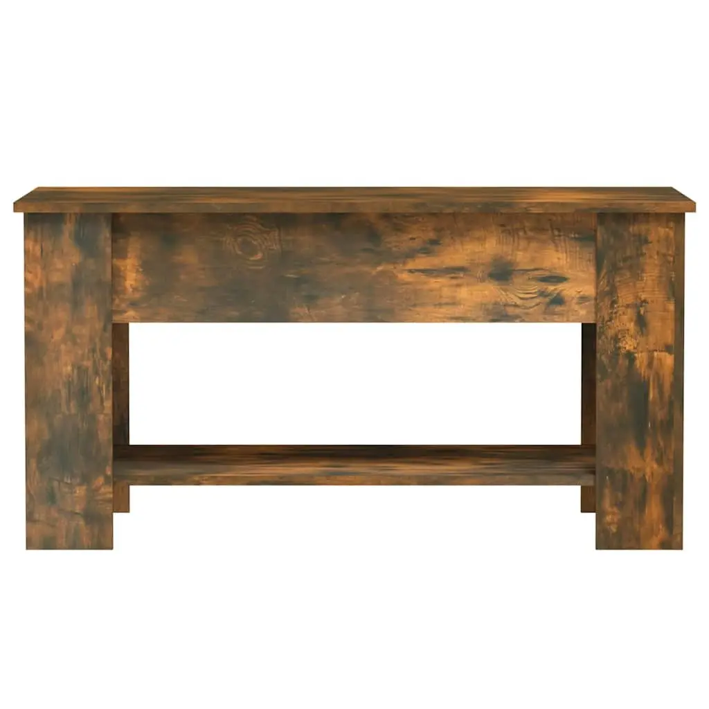 Coffee Table Lift-Top Design Smoked Oak Storage Hidden Compartment Living Room