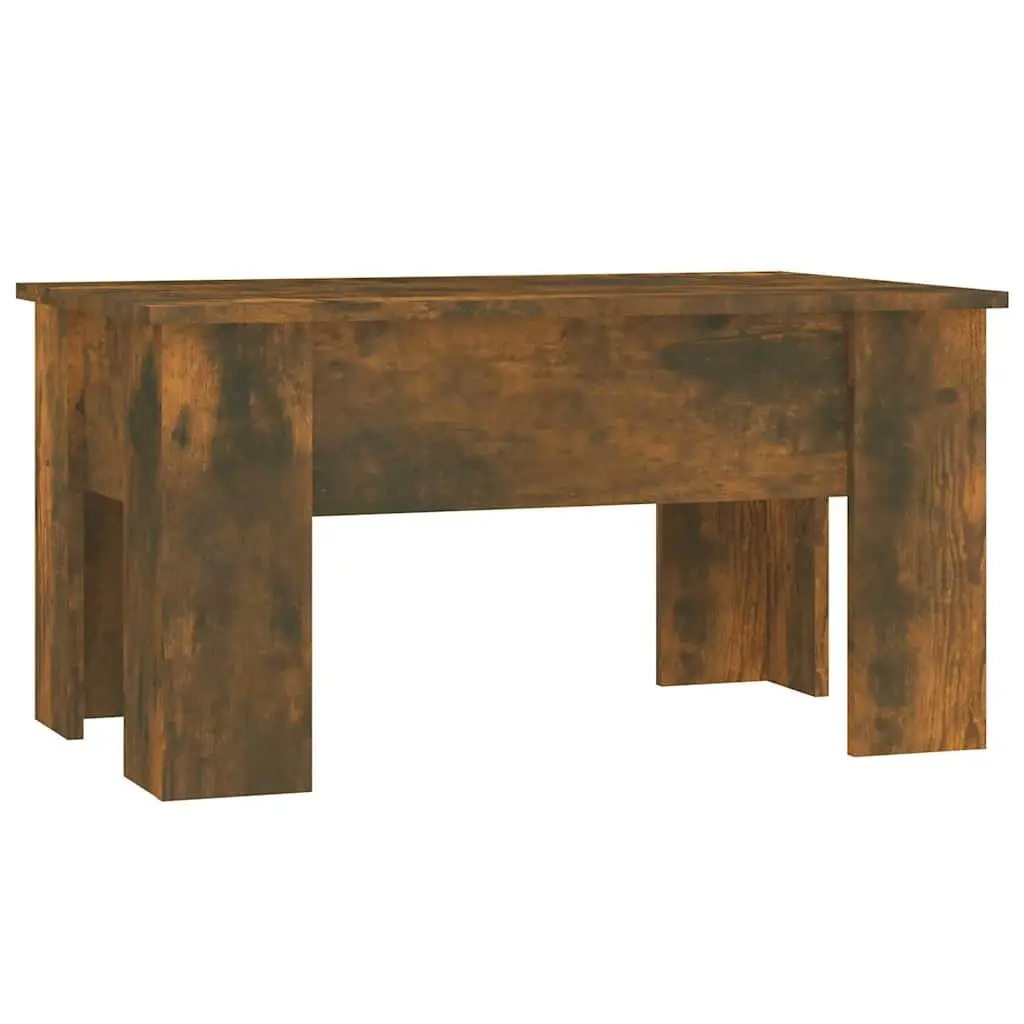 Coffee Table Lift Top Storage Compartment 79 x 49 x 41 cm Smoked Oak Brown