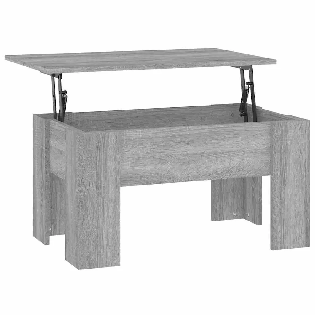 Grey Coffee Table with Lift-Top Convenience