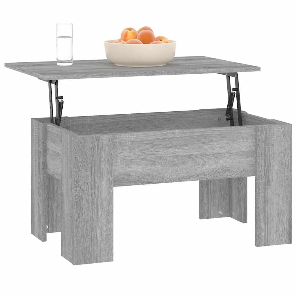 Grey Coffee Table with Lift-Top Convenience