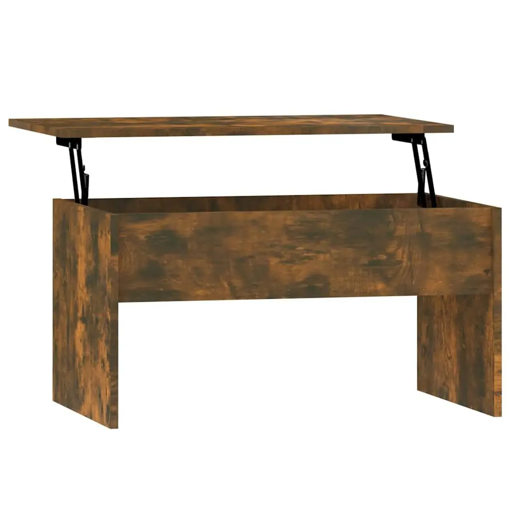 Coffee Table Lift Top Storage Compartment Smoked Oak Modern Living Room