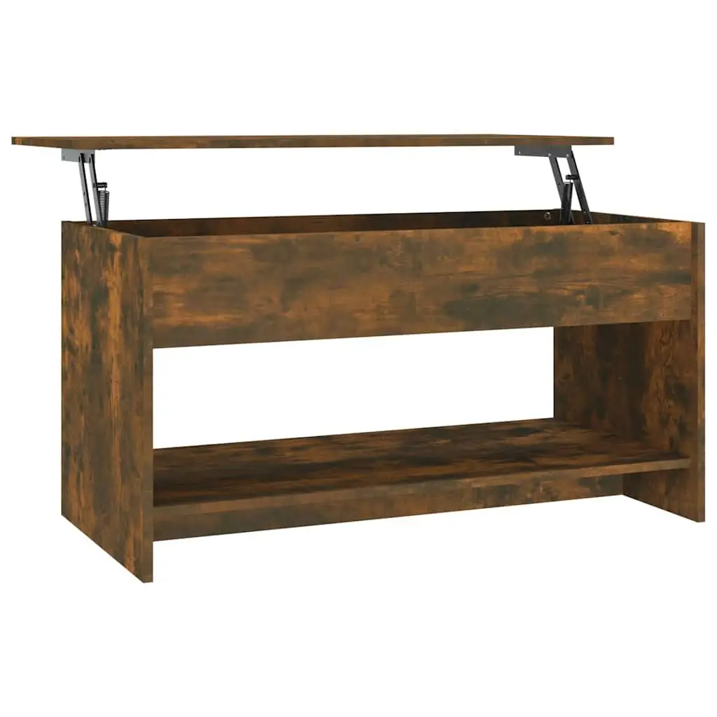 Coffee Table with Lift-Top Storage Compartment Brown Engineered Wood Accent