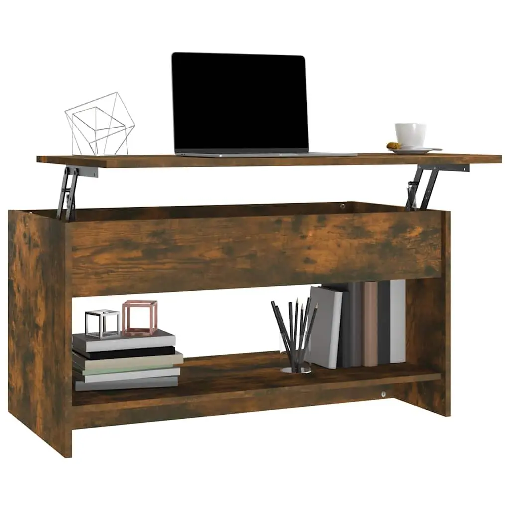 Coffee Table with Lift-Top Storage Compartment Brown Engineered Wood Accent