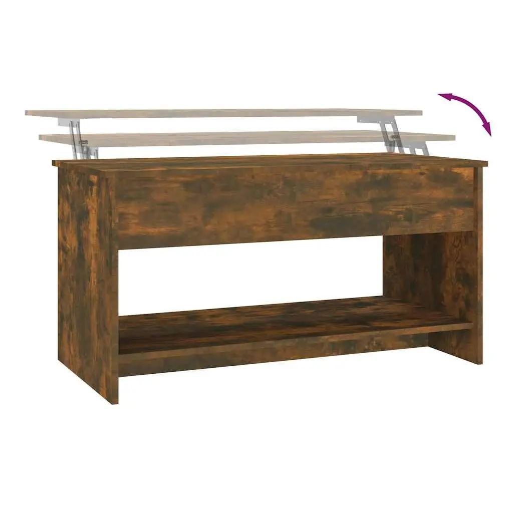 Coffee Table with Lift-Top Storage Compartment Brown Engineered Wood Accent