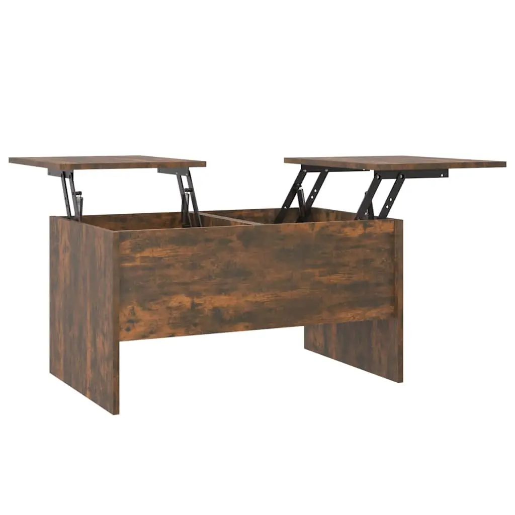 Coffee Table with Lift-Top Storage Compartments Engineered Wood Brown Furniture