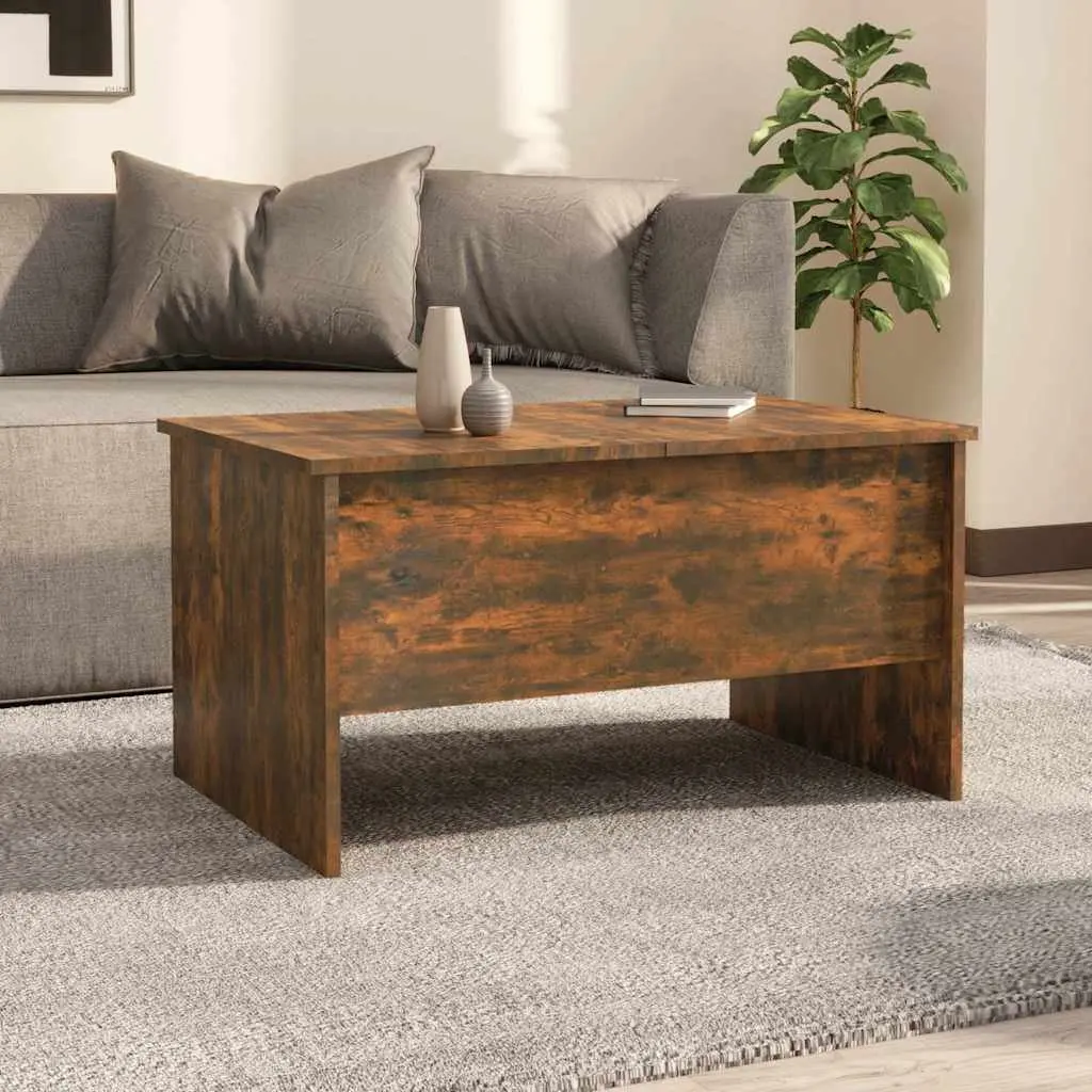 Coffee Table with Lift-Top Storage Compartments Engineered Wood Brown Furniture