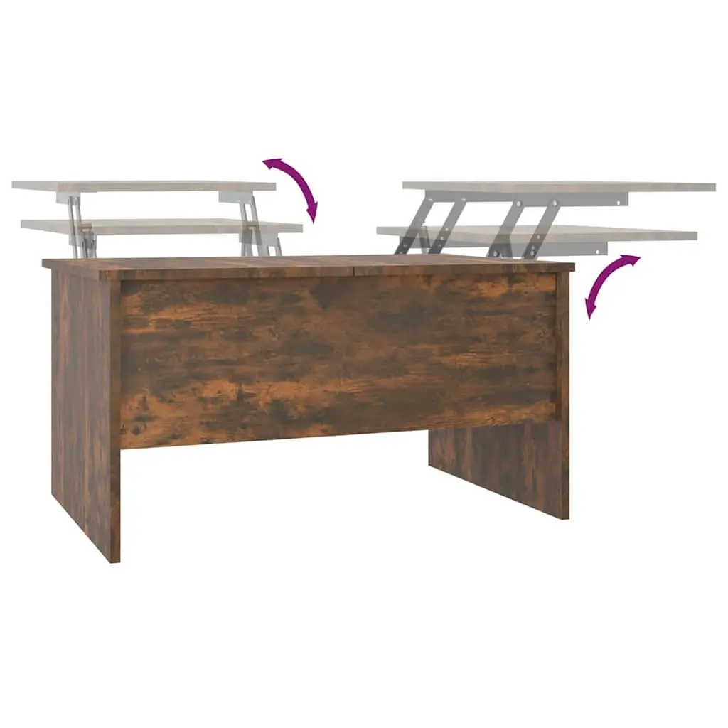 Coffee Table with Lift-Top Storage Compartments Engineered Wood Brown Furniture