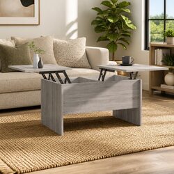 Coffee Table Grey Sonoma with Storage Compartments Adjustable Liftable Design