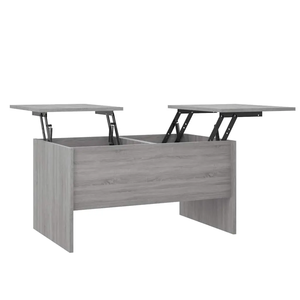 Coffee Table Grey Sonoma with Storage Compartments Adjustable Liftable Design