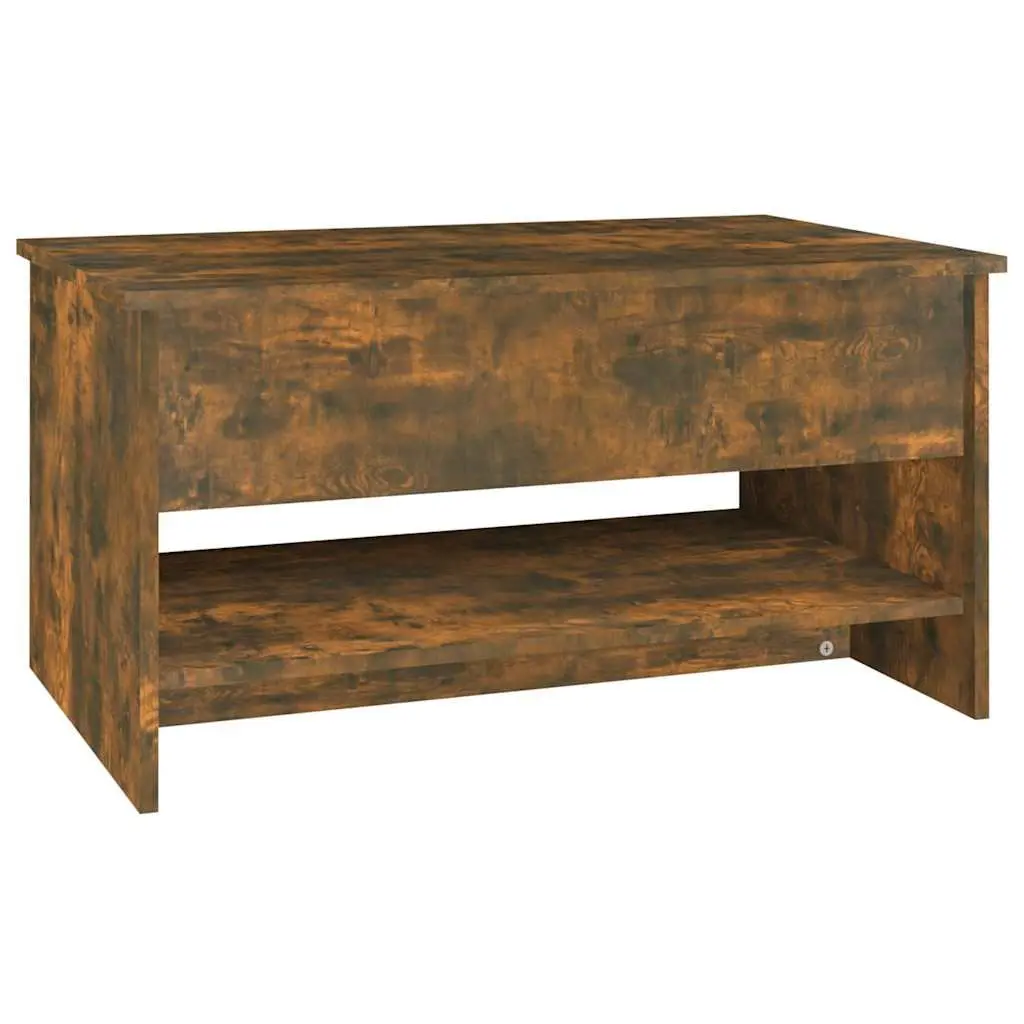 Coffee Table Hidden Storage Adjustable Liftable Top 80L x 50W x 40H cm Smoked Oak Brown