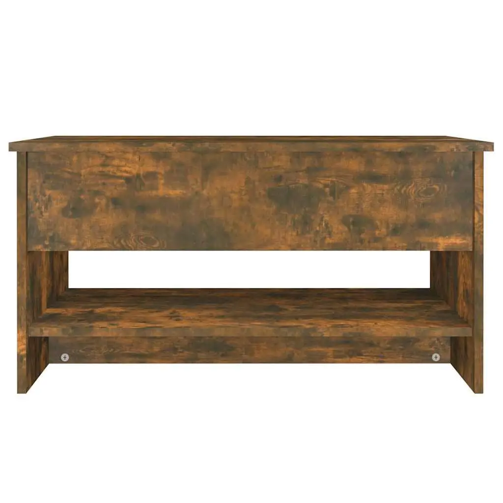 Coffee Table Hidden Storage Adjustable Liftable Top 80L x 50W x 40H cm Smoked Oak Brown