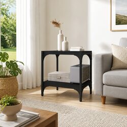 Reliable Black TV Cabinet with Practical Shelving Options