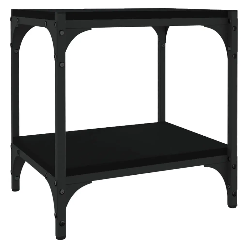 TV Cabinet Black Industrial Style 40x33x41 cm Storage Unit with Shelves