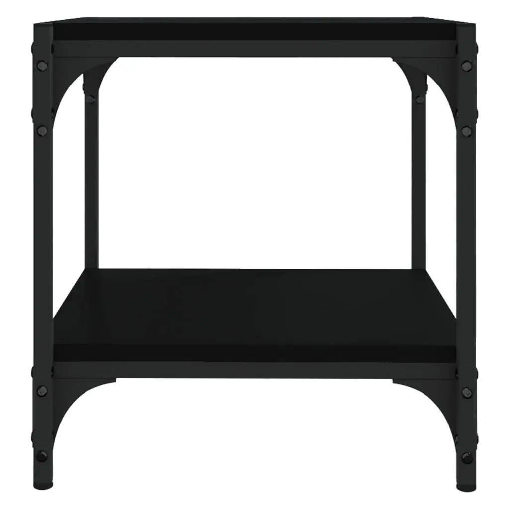 TV Cabinet Black Industrial Style 40x33x41 cm Storage Unit with Shelves