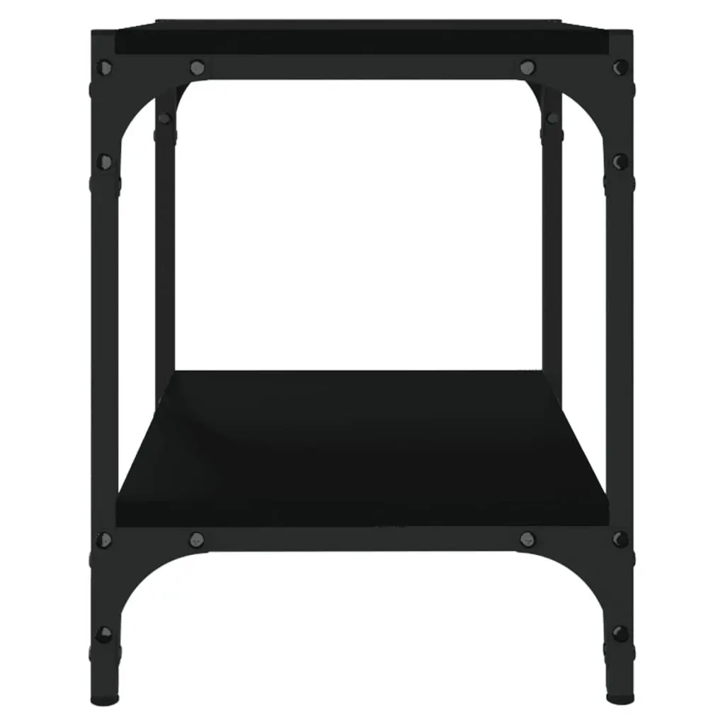 TV Cabinet Black Industrial Style 40x33x41 cm Storage Unit with Shelves