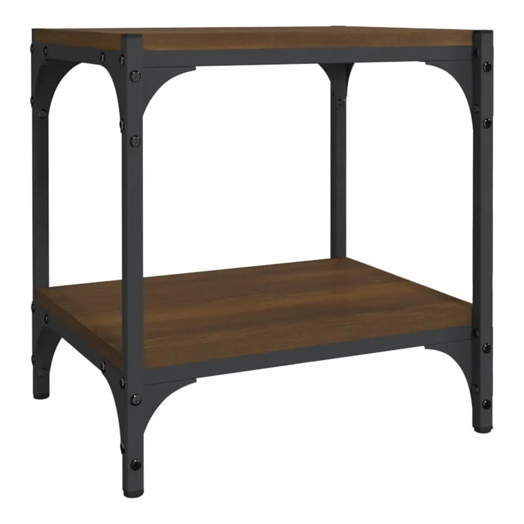 TV Cabinet Brown Oak 40x33x41cm Industrial Engineered Wood Steel Frame Storage
