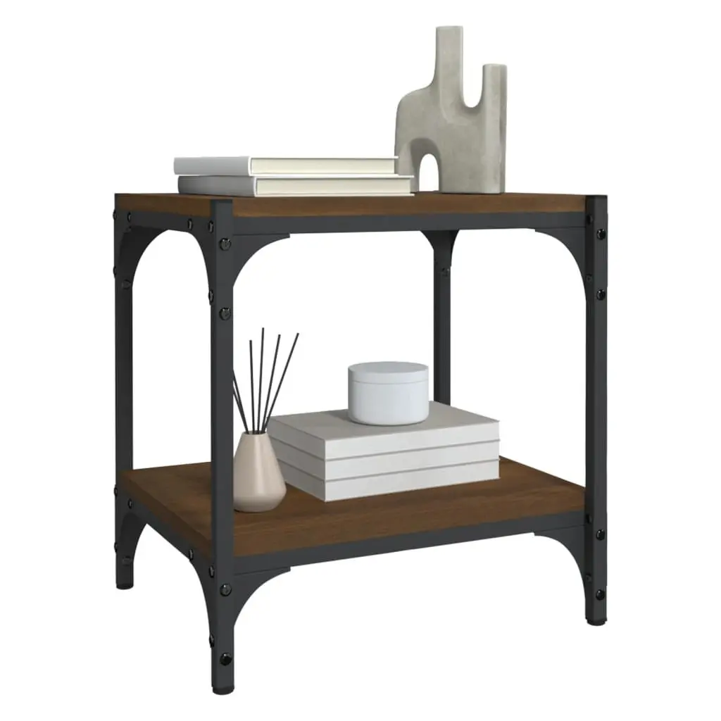 TV Cabinet Brown Oak 40x33x41cm Industrial Engineered Wood Steel Frame Storage